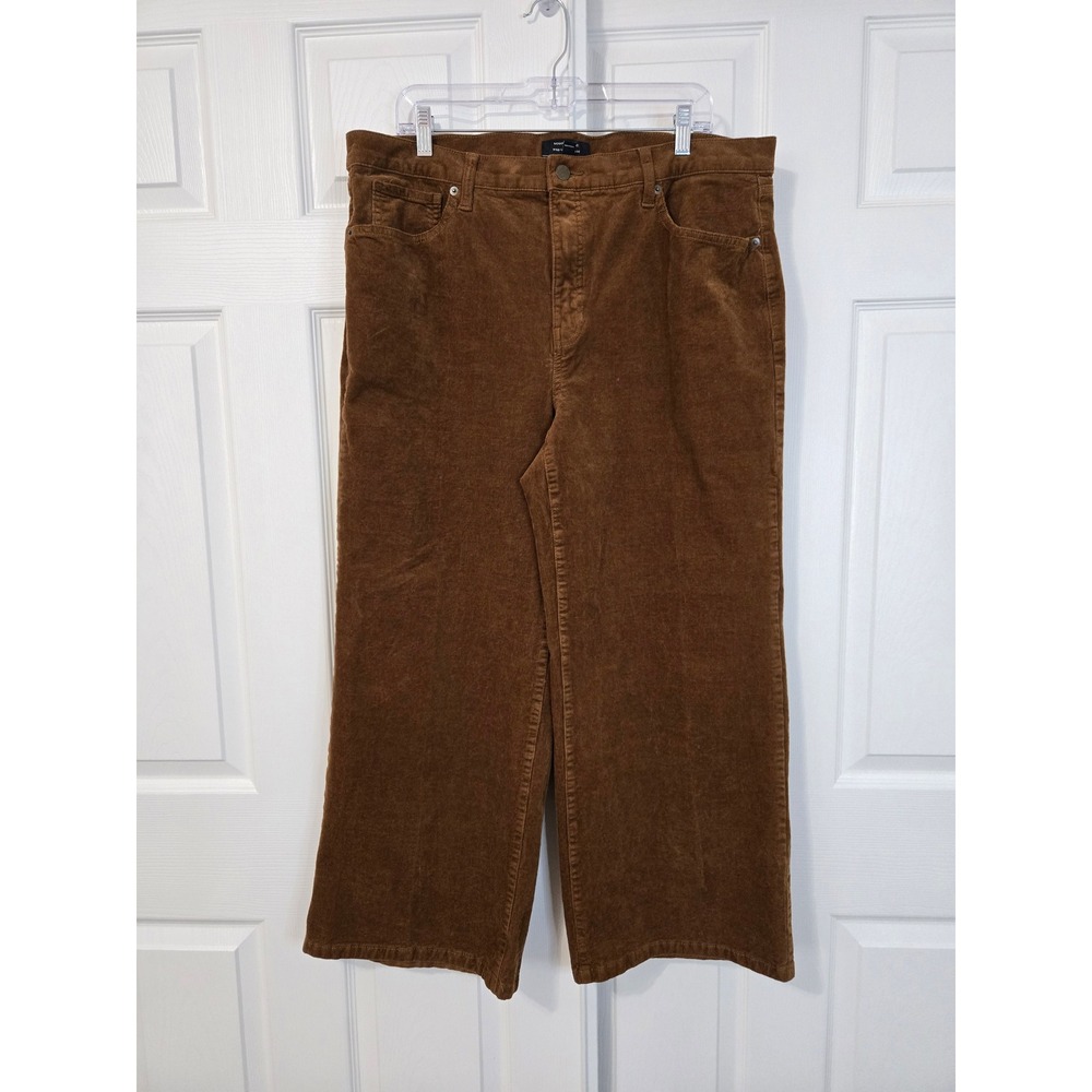 Banana Republic Wide Leg High Rise Corduroy Pants Brown Size 34/18